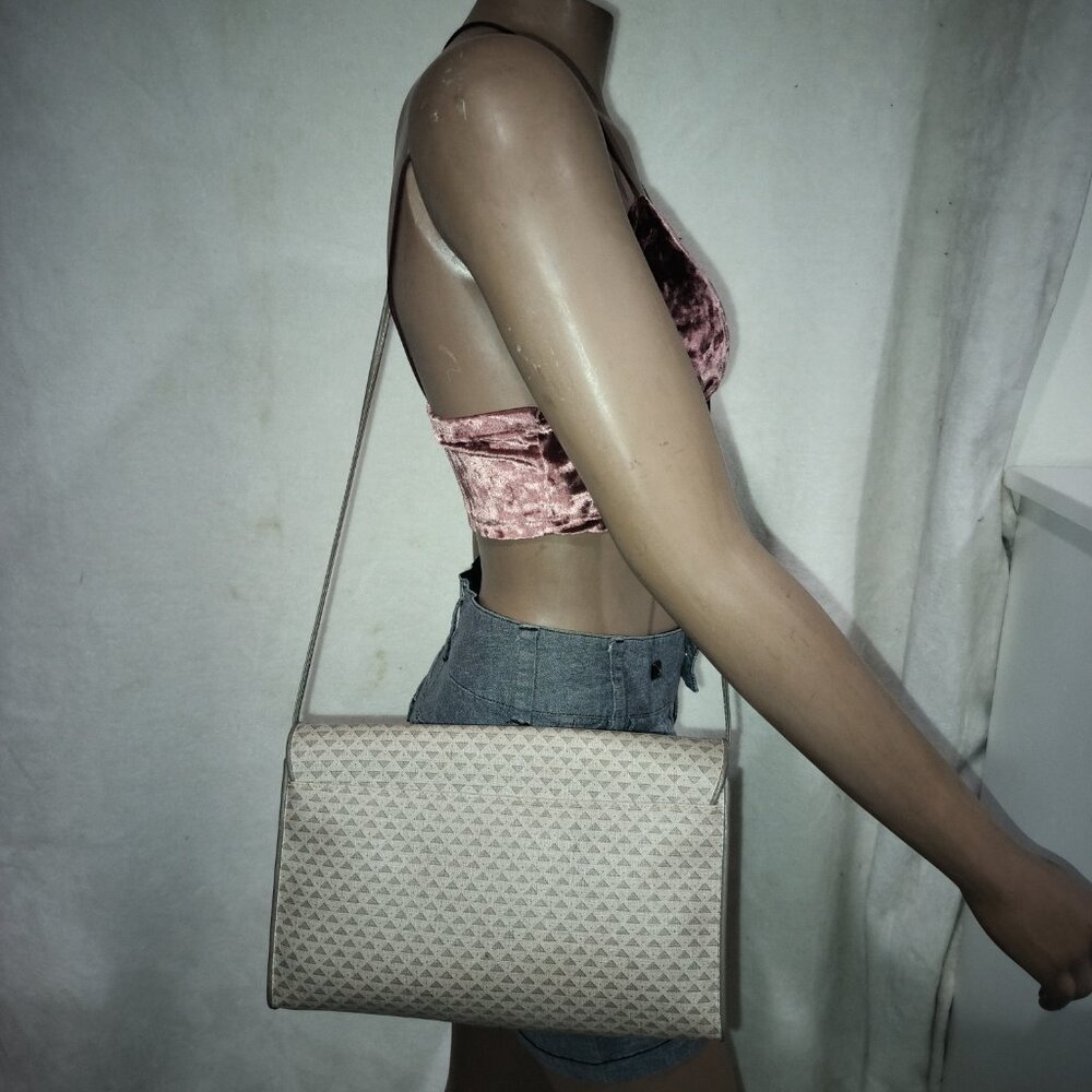Liz Claiborne Beige and Taupe Leather Crossbody Bag, EUC - Picture 10 of 16